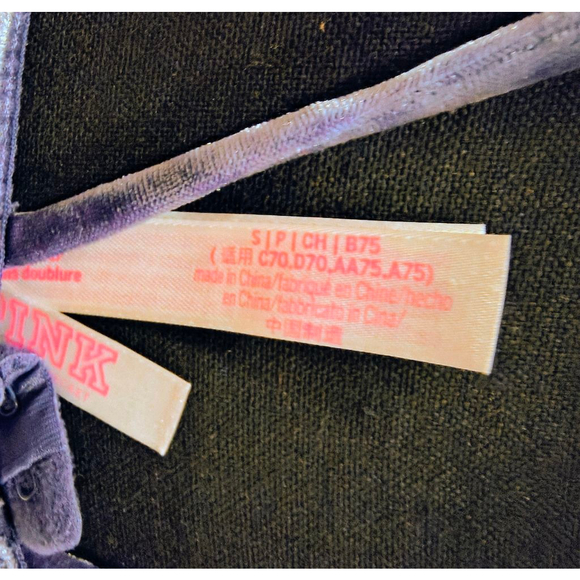 Women's PINK Blue Velvet Bralette - Picture 4 of 4